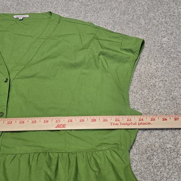 Frances Valentine Green Short Sleeve Breezy Mini Dress Sz XL - Picture 6 of 9